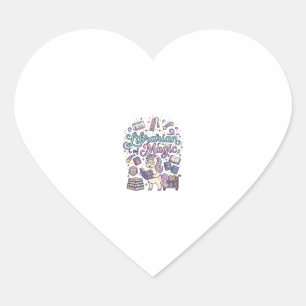 Pegatina En Forma De Corazón Bibliotecario Unicornio de Ropa Lista para Imprimi