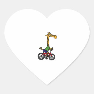 Pegatina En Forma De Corazón Bicicleta Guay Giraffe Riding