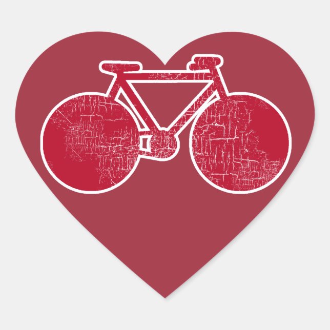 Pegatina En Forma De Corazón bicicleta roja (Anverso)