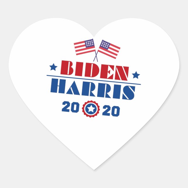 Pegatina En Forma De Corazón Biden Harris 2020 (Anverso)