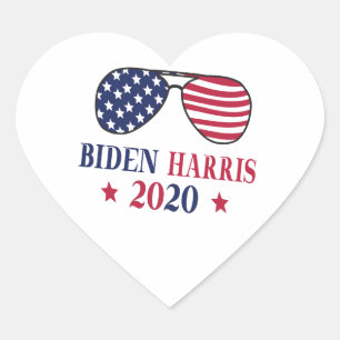 Pegatina En Forma De Corazón Biden Harris 2020