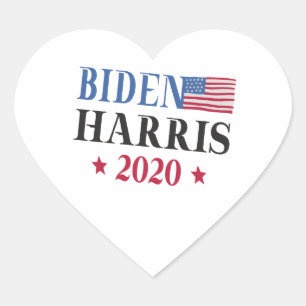 Pegatina En Forma De Corazón Biden Harris 2020