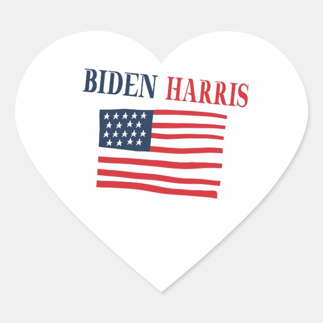 Pegatina En Forma De Corazón Biden Harris 2020 (Anverso)