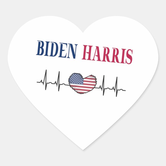 Pegatina En Forma De Corazón Biden Harris 2020 (Anverso)