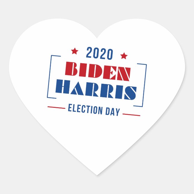 Pegatina En Forma De Corazón Biden Harris 2020 (Anverso)