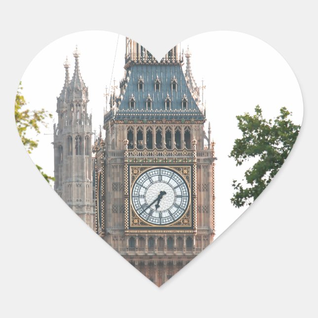 Pegatina En Forma De Corazón Big Ben London Inglaterra (Anverso)