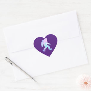 Pegatina En Forma De Corazón Bigfoot acuarela