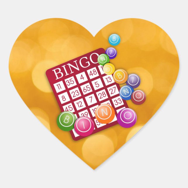 Pegatina En Forma De Corazón Bingo (Anverso)