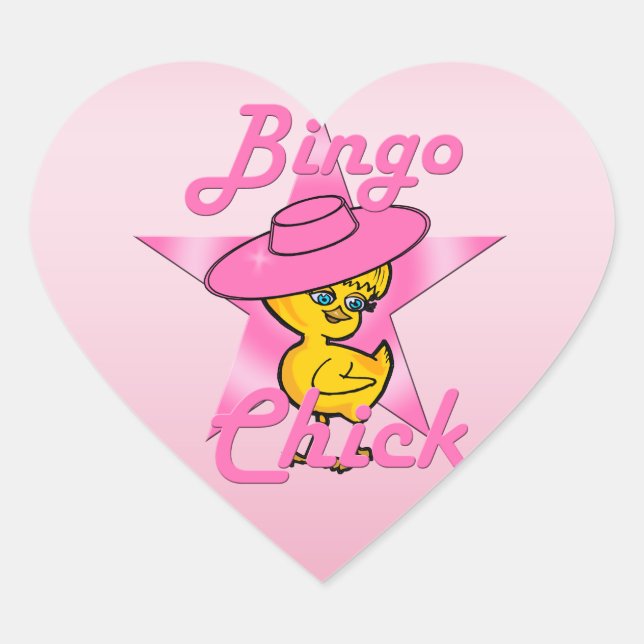 Pegatina En Forma De Corazón Bingo Chick #8 (Anverso)