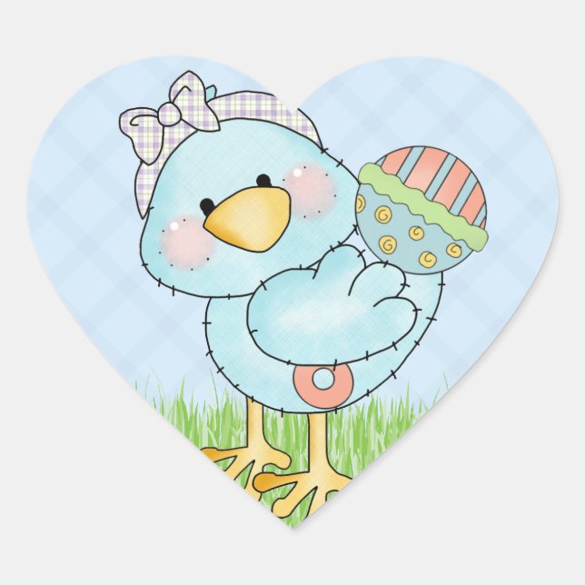 Pegatina En Forma De Corazón Bird Blue Bird (Anverso)