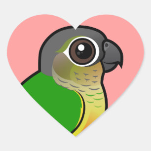 Pegatina En Forma De Corazón Birdorable Amarillo-echó a un lado Conure