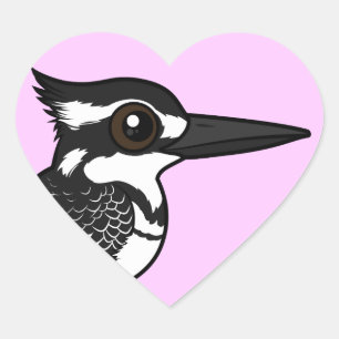 Pegatina En Forma De Corazón Birdorable Pied Kingfisher