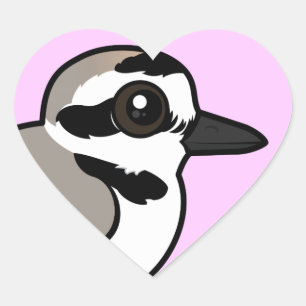 Pegatina En Forma De Corazón Birdorable Snowy Plover