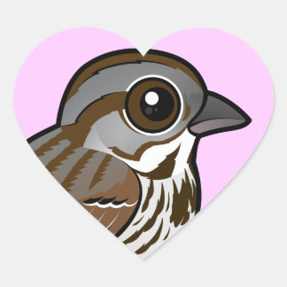 Pegatina En Forma De Corazón Birdorable Song Sparrow