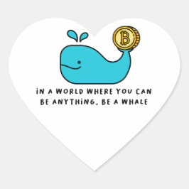 Pegatina En Forma De Corazón Bitcoin Whale Crypto Investor & BTC Trading Design
