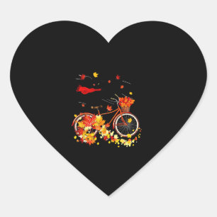 Pegatina En Forma De Corazón Black Cat Autumn Funny Fall Cyclover