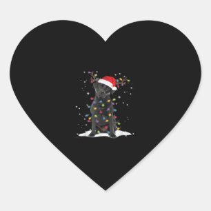 Pegatina En Forma De Corazón Black Labrador Xmas Dog Christmas Tree Light Class