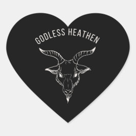 Pegatina En Forma De Corazón Black Phillip Godless Heathen