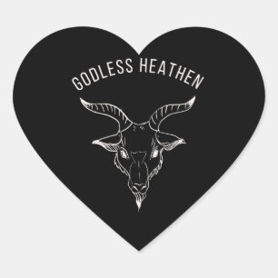Pegatina En Forma De Corazón Black Phillip Godless Heathen