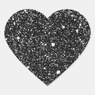 Pegatina En Forma De Corazón Black Sparkle Stars