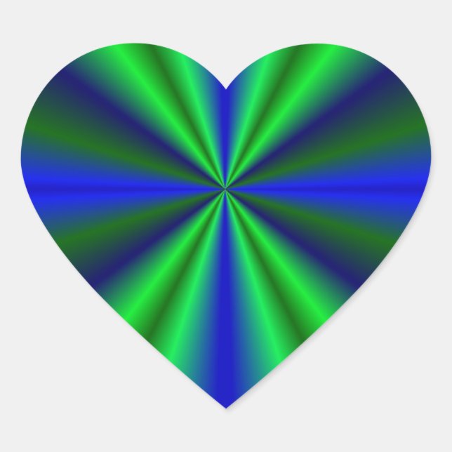 Pegatina En Forma De Corazón blau grün Regenbogen (Anverso)