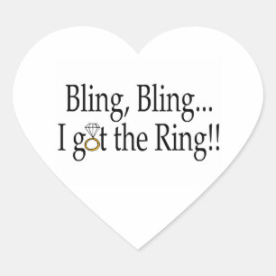 Pegatina En Forma De Corazón Bling Bling, Tengo El Anillo