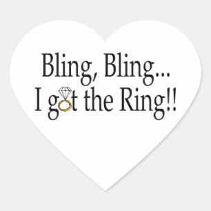 Pegatina En Forma De Corazón Bling Bling Tengo El Compromiso Del Boda De Anillo