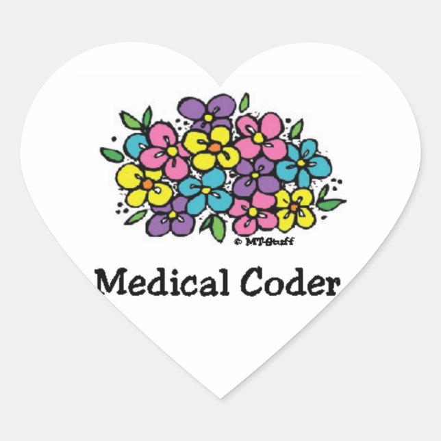 Pegatina En Forma De Corazón Blogs de códigos médicos2 (Anverso)