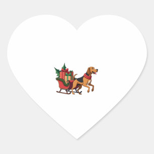 Pegatina En Forma De Corazón Bloodhound Sleigh Puller