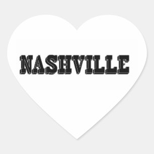 Pegatina En Forma De Corazón Bloque del negro de Nashville