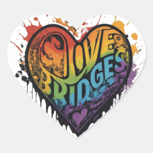 Pegatina En Forma De Corazón "Bloques de amor: Explorando el encantador mundo d