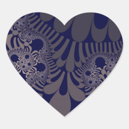 Pegatina En Forma De Corazón Blue and Silver Mod