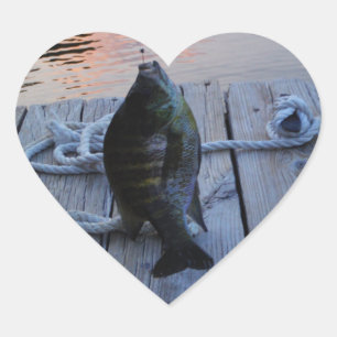 Pegatina En Forma De Corazón Bluegill al atardecer Lago Arrowhead