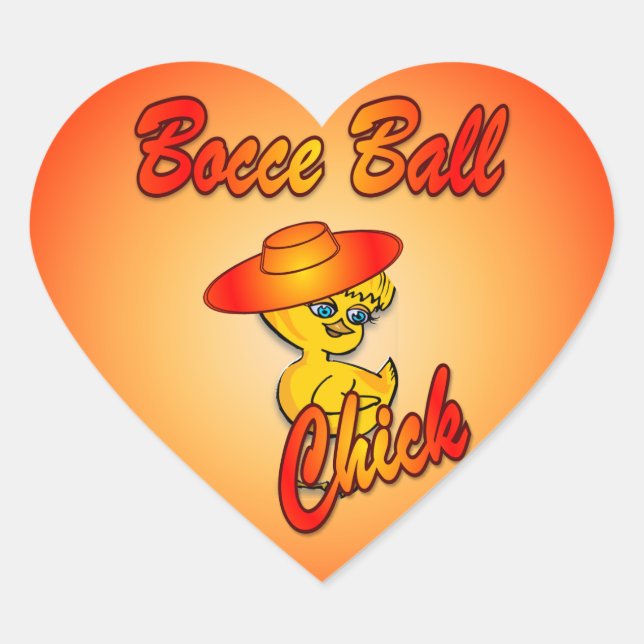 Pegatina En Forma De Corazón Bocce Ball Chick #5 (Anverso)