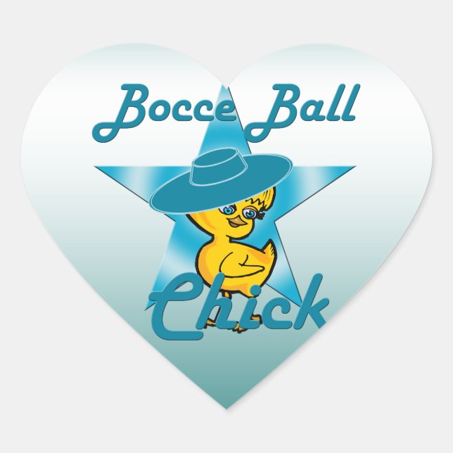 Pegatina En Forma De Corazón Bocce Ball Chick #7 (Anverso)