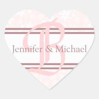 Pegatina En Forma De Corazón Boda Corazón Carta Monograma B Novia Y Groom
