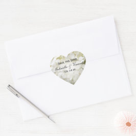 Pegatina En Forma De Corazón Boda de Hidrangea Blanca Salva la Fecha