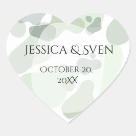 Pegatina En Forma De Corazón Boda de resumen geométrico de la vegetación orgáni