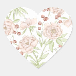 Pegatina En Forma De Corazón Boda de Rosa Rosa Rubor
