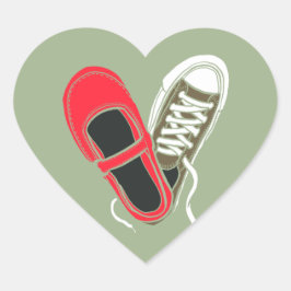 Pegatina En Forma De Corazón Boda del corazón de zapatillas y zapatillas de muj