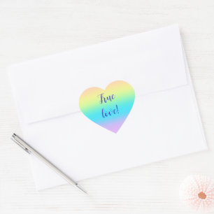 Pegatina En Forma De Corazón Boda gradiente gradiente arcoiris pastel