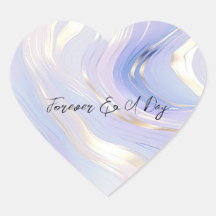 Pegatina En Forma De Corazón Boda Lavender Gold Glam