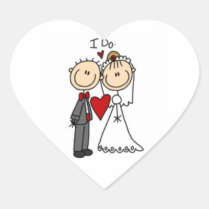 Pegatina En Forma De Corazón Boda Pareja hago camisetas y regalos