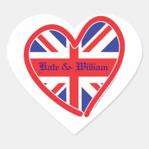 Pegatina En Forma De Corazón Boda Real/Kate/William
