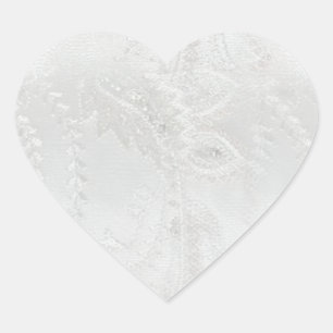 Pegatina En Forma De Corazón Boda satinado blanco