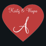 Pegatina En Forma De Corazón Bodas de letras de Personalizado rojo mason<br><div class="desc">Sellos para sobres de invitación a Bodas personalizables - Los que están comprometidos (y lo están haciendo ustedes mismos) a menudo preguntan: ¿cuál es el precio de un sello para sobres de monograma? Estos pequeños, elegantes y uno de los bonitos Sellos de Diseñador para Monogramas Bodas serán justamente adecuados para...</div>