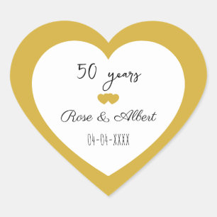 Pegatina En Forma De Corazón Bodas de Oro, 50 Años de Matrimonio, Costumbre