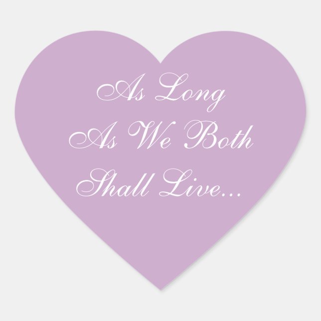 Pegatina En Forma De Corazón Bodas invitan a Lilac (Anverso)