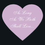 Pegatina En Forma De Corazón Bodas invitan a Lilac<br><div class="desc">Pegatinas Lilac Boda de coordenadas de color Lilac y sobres blancos - los profesionales del servicio de Boda tratan habitualmente de descifrar: ¿cuáles son los mejores diseños de sellos de boda de este año? Estos memorables y hacer que sus propios Pegatinas Bodas Lilac y White Invite Envelope resulten justo para...</div>