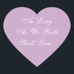 Pegatina En Forma De Corazón Bodas invitan a Lilac<br><div class="desc">Pegatinas Lilac Boda de coordenadas de color Lilac y sobres blancos - los profesionales del servicio de Boda tratan habitualmente de descifrar: ¿cuáles son los mejores diseños de sellos de boda de este año? Estos memorables y hacer que sus propios Pegatinas Bodas Lilac y White Invite Envelope resulten justo para...</div>